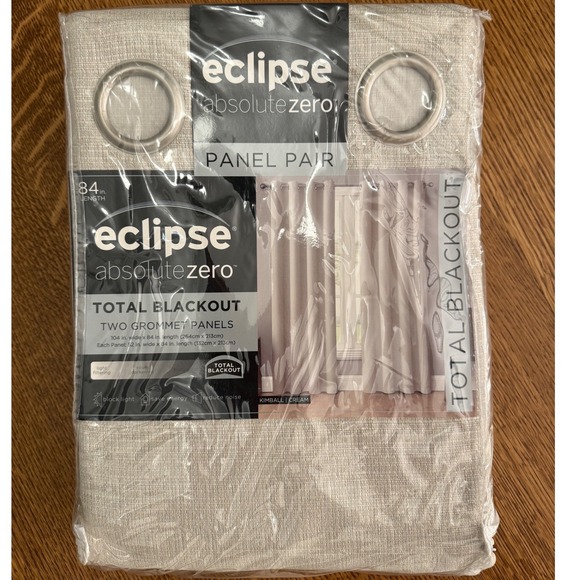 Eclipse Other - Eclipse absolute Zero 2 panel total blackout curtains oatmeal Linen 52x84 Each